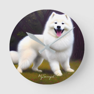 Reloj Redondo Mediano MySamoyed Personalized Gift Idea Cute Samoyed