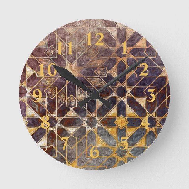 Reloj Redondo Mediano Mystic Tiles I (Anverso)