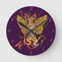 Reloj Redondo Mediano Mystical Gryphon with swords