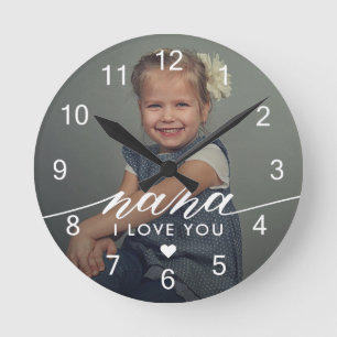 Reloj Redondo Mediano Nana I love You Elegant Photo
