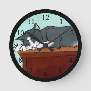 Reloj Redondo Mediano Napping Kitty