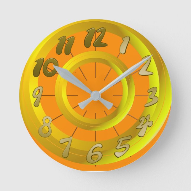 Reloj Redondo Mediano Naranja  (Anverso)