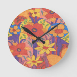 Reloj Redondo Mediano Naranja bohemio audaz