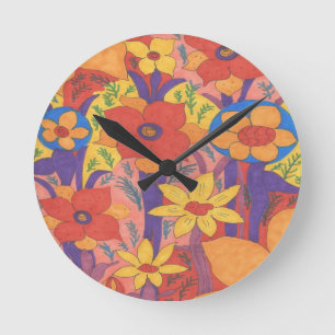 Reloj Redondo Mediano Naranja bohemio audaz