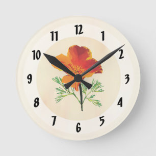 Reloj Redondo Mediano Naranja California Poppy