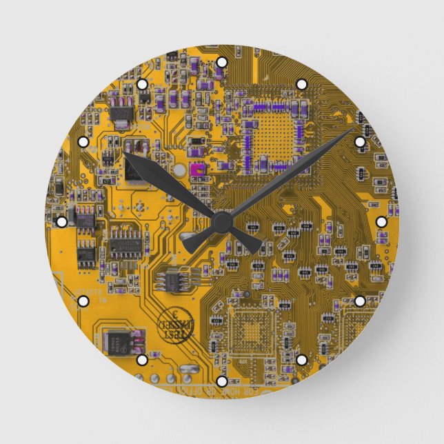 Reloj Redondo Mediano Naranja de la placa de circuito del PCB del conjun (Anverso)