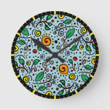 Naranja de patrones de flores Swirl Berry en Verde