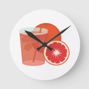 Reloj Redondo Mediano Naranja de Sangre