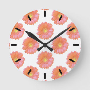 Reloj Redondo Mediano Naranja gerbera daisy