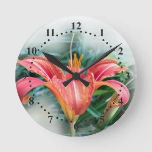 Reloj Redondo Mediano naranja lily