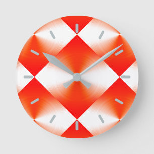 Reloj Redondo Mediano Naranja rojo contemporáneo