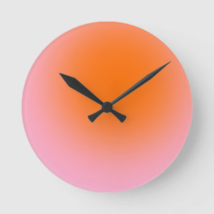 Reloj Redondo Mediano Naranja rosa verde limón gradiente colorido