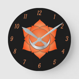 Reloj Redondo Mediano Naranja Sacral Chakra Chi Zen Yoga Espiritual