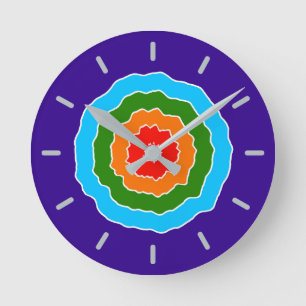 Reloj Redondo Mediano Naranja verde morado rojo