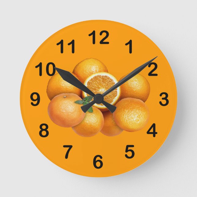 Reloj Redondo Mediano Naranjas (Anverso)