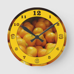 Reloj Redondo Mediano Naranjas de Navel numerados