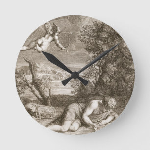 Reloj Redondo Mediano Narciso transformado en una flor, 1730 (engravi