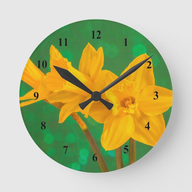 Reloj Redondo Mediano Narcisos (Anverso)