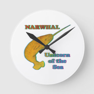 Reloj Redondo Mediano Narwhal - Unicorn of the Sea