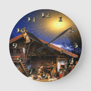 Reloj Redondo Mediano Natividad de Jesucristo