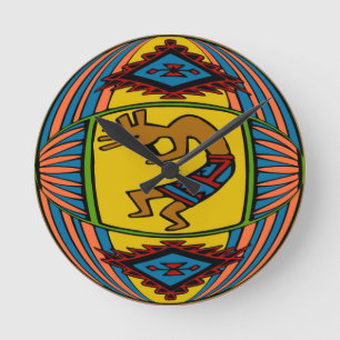 Reloj Redondo Mediano Nativo americano KOKOPELLI