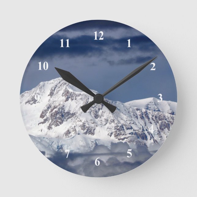 Reloj Redondo Mediano Naturaleza Alaska Denali Foto paisajística (Anverso)