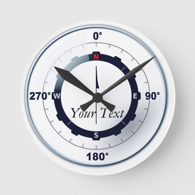 Reloj Redondo Mediano Nautical Ships Compass  (Anverso)