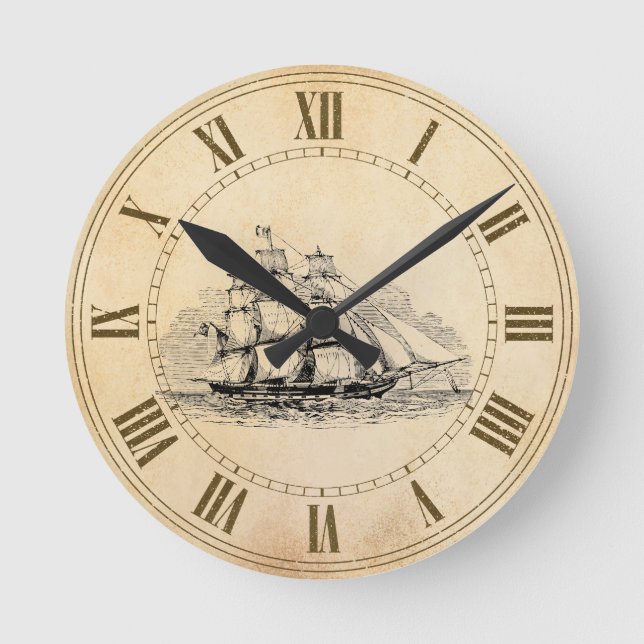 Reloj Redondo Mediano Nave de la vela (Anverso)