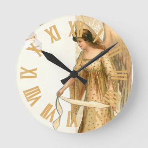Reloj Redondo Mediano Navidades Angel & Ornaments