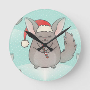 Reloj Redondo Mediano navidades chinchillas