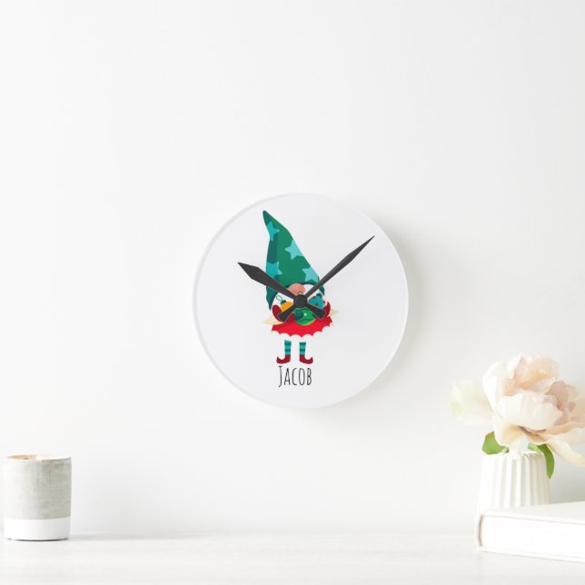 Reloj Redondo Mediano Navidades con adornos navideños (Hogar)
