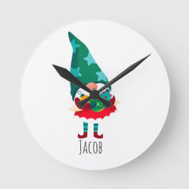 Reloj Redondo Mediano Navidades con adornos navideños
