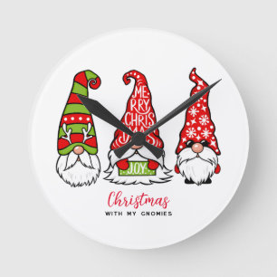 Reloj Redondo Mediano Navidades con mis gnomos