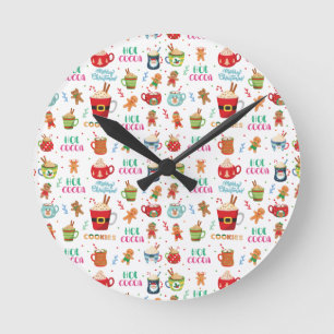 Reloj Redondo Mediano Navidades de cacao caliente, galletas jengibre