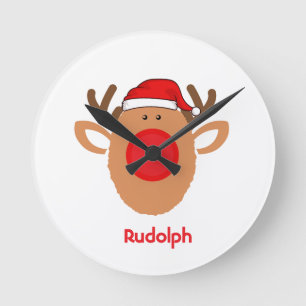 Reloj Redondo Mediano Navidades de Fun Rudolph
