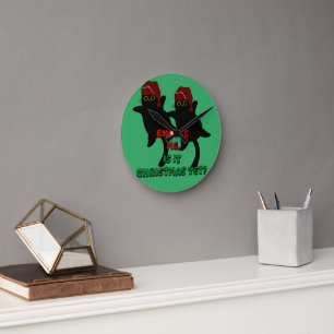 Reloj Redondo Mediano navidades de gatos, ¿ya son navidades?