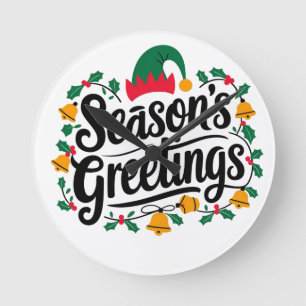 Reloj Redondo Mediano Navidades de la temporada de saludos
