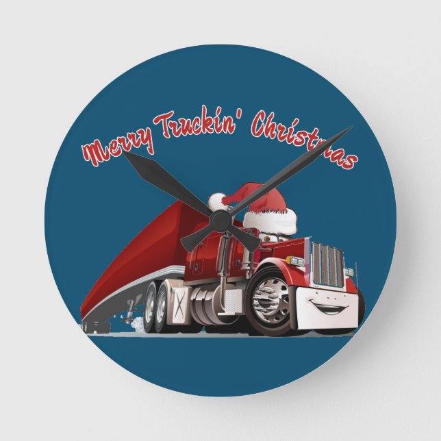 Reloj Redondo Mediano Navidades de Merry Truckin  (Anverso)