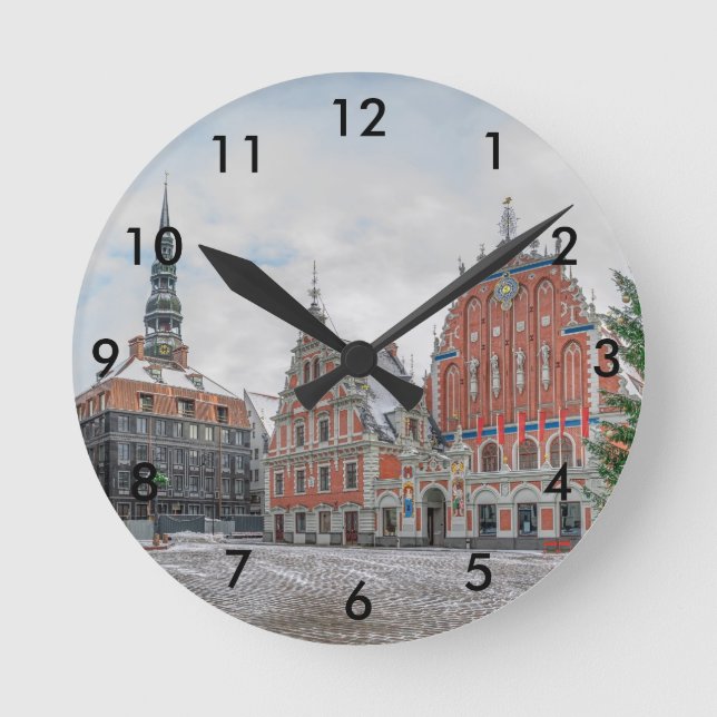 Reloj Redondo Mediano Navidades de Riga Latvia (Anverso)