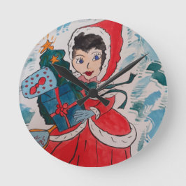 Reloj Redondo Mediano Navidades de Santa Elena