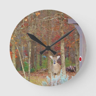 Reloj Redondo Mediano Navidades Deer