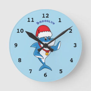 Reloj Redondo Mediano Navidades divertidos ilustracion personalizado de