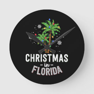 Reloj Redondo Mediano Navidades En Florida Decoran A La Familia De Las P
