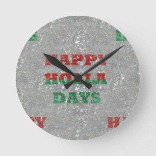 Reloj Redondo Mediano navidades felices días de holla