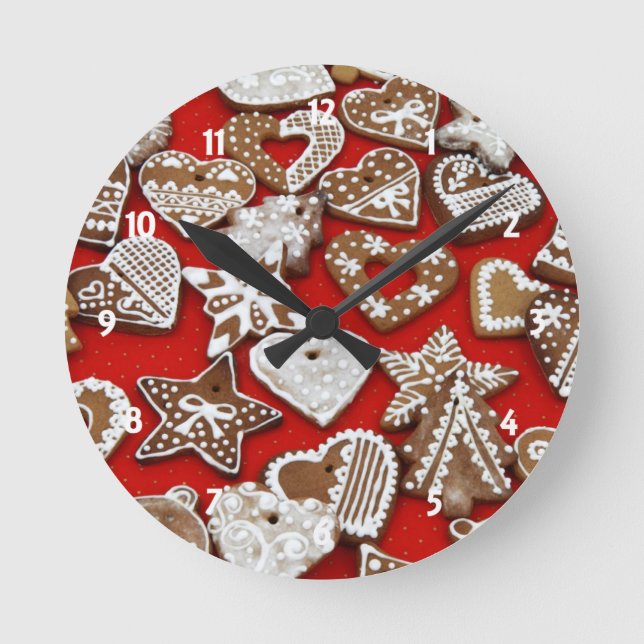 Reloj Redondo Mediano Navidades Gingerbread Cookies (Anverso)