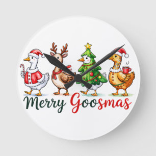 Reloj Redondo Mediano Navidades graciosos Silly Goose