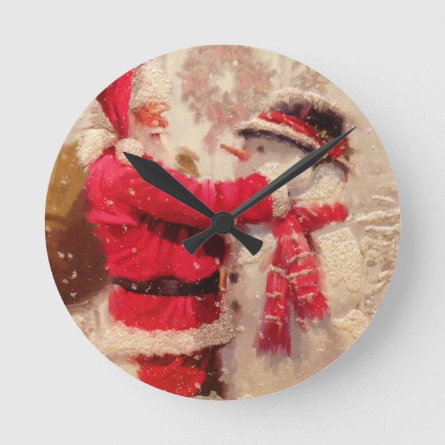 Reloj Redondo Mediano Navidades helados de Santa Claus (Anverso)