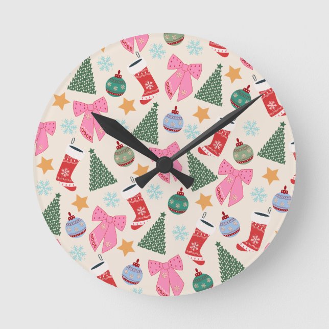 Reloj Redondo Mediano Navidades inteligentes (Anverso)