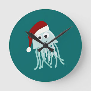 Reloj Redondo Mediano Navidades Jellyfish