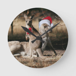 Reloj Redondo Mediano Navidades Kangaroos al estilo australiano